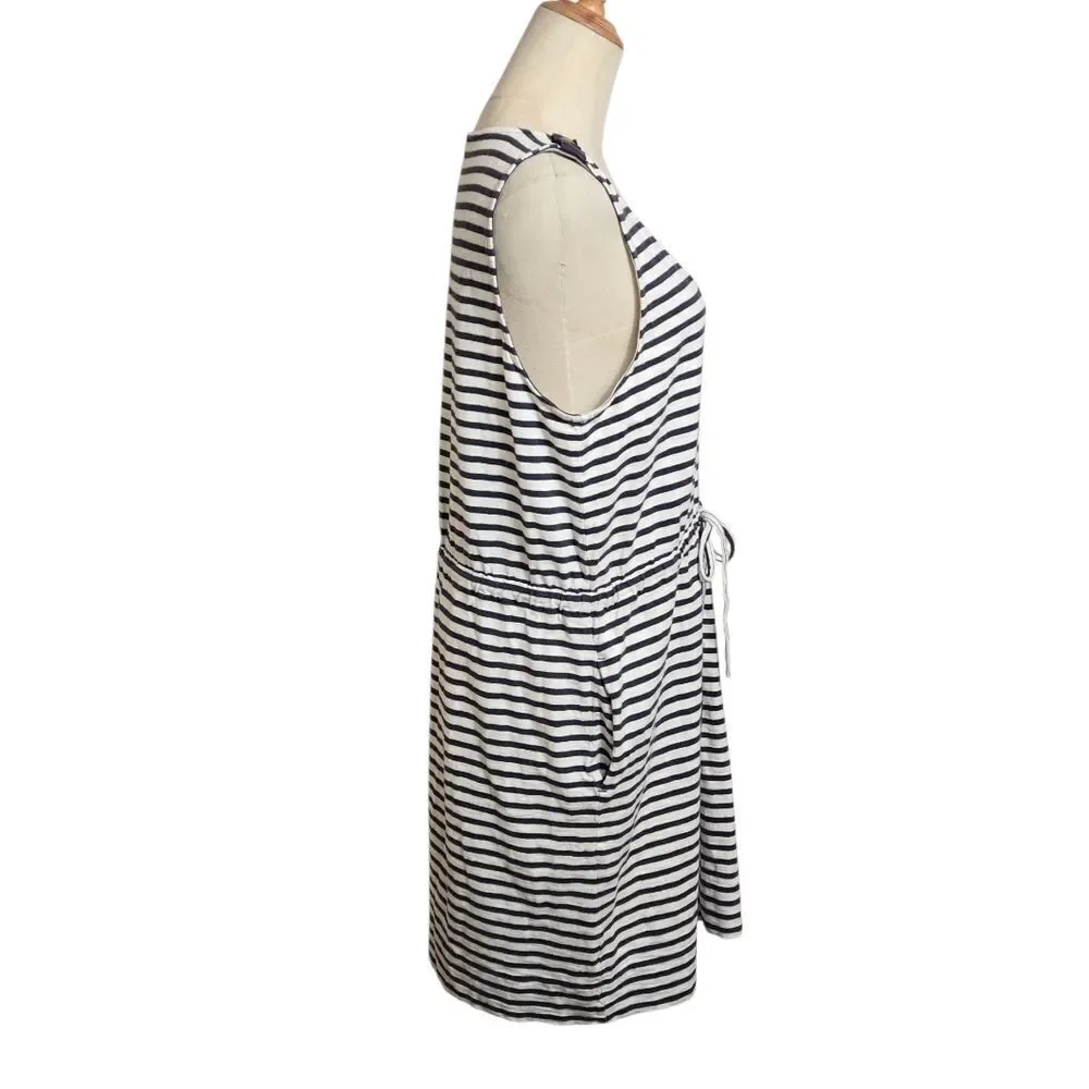 J. Crew Navy and White Striped Beach Dress
